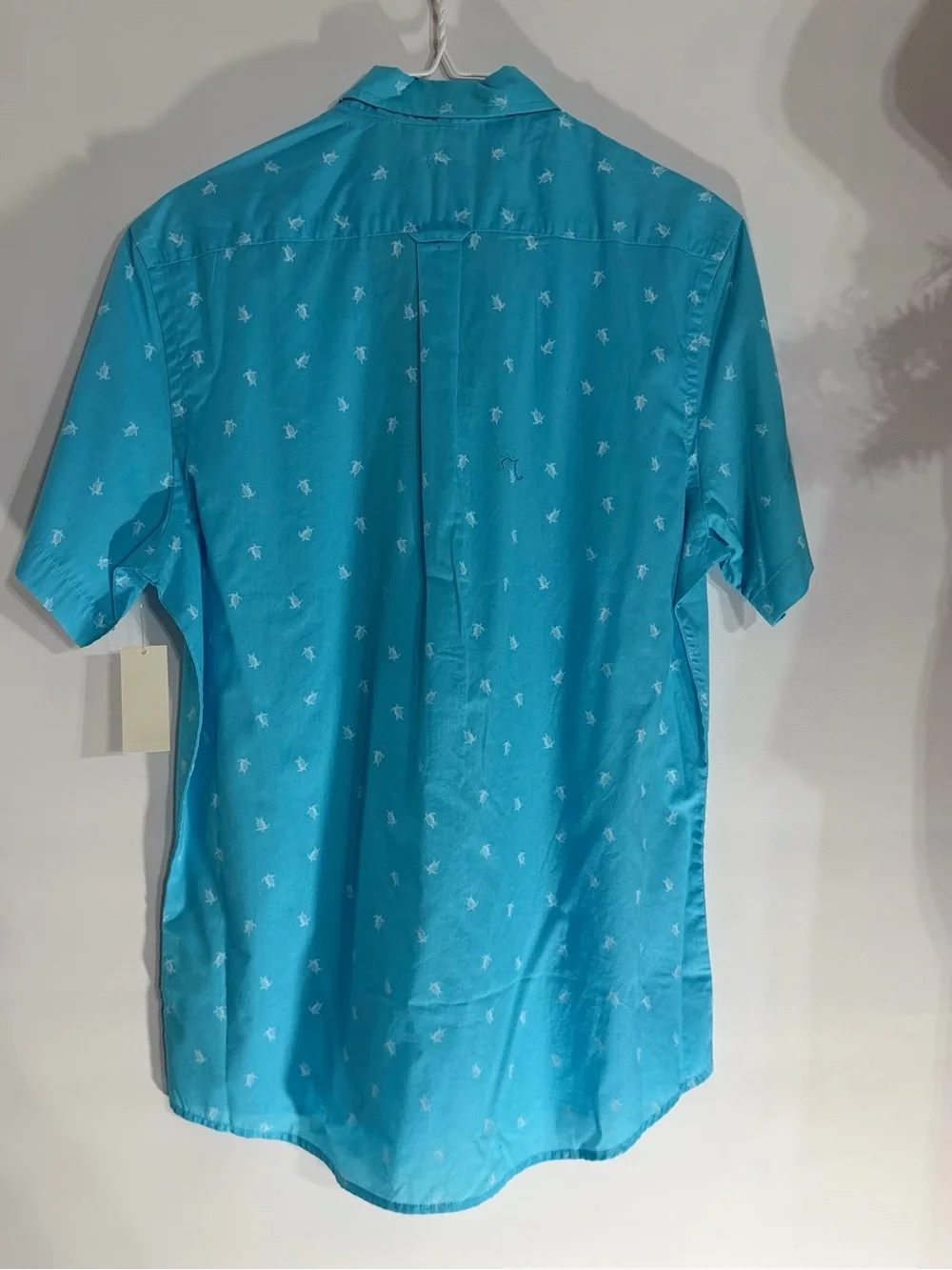 Izod Men’s Short-Sleeve Button-Down Shirt - Turquoise with Micro Print